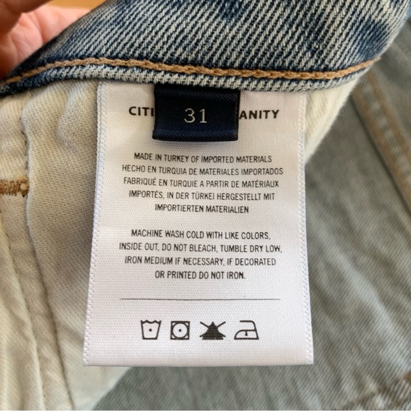 Citizens of Humanity Charlotte Jeans Straight Leg Crop Distressed Demin Size 31 - Picture 7 of 10